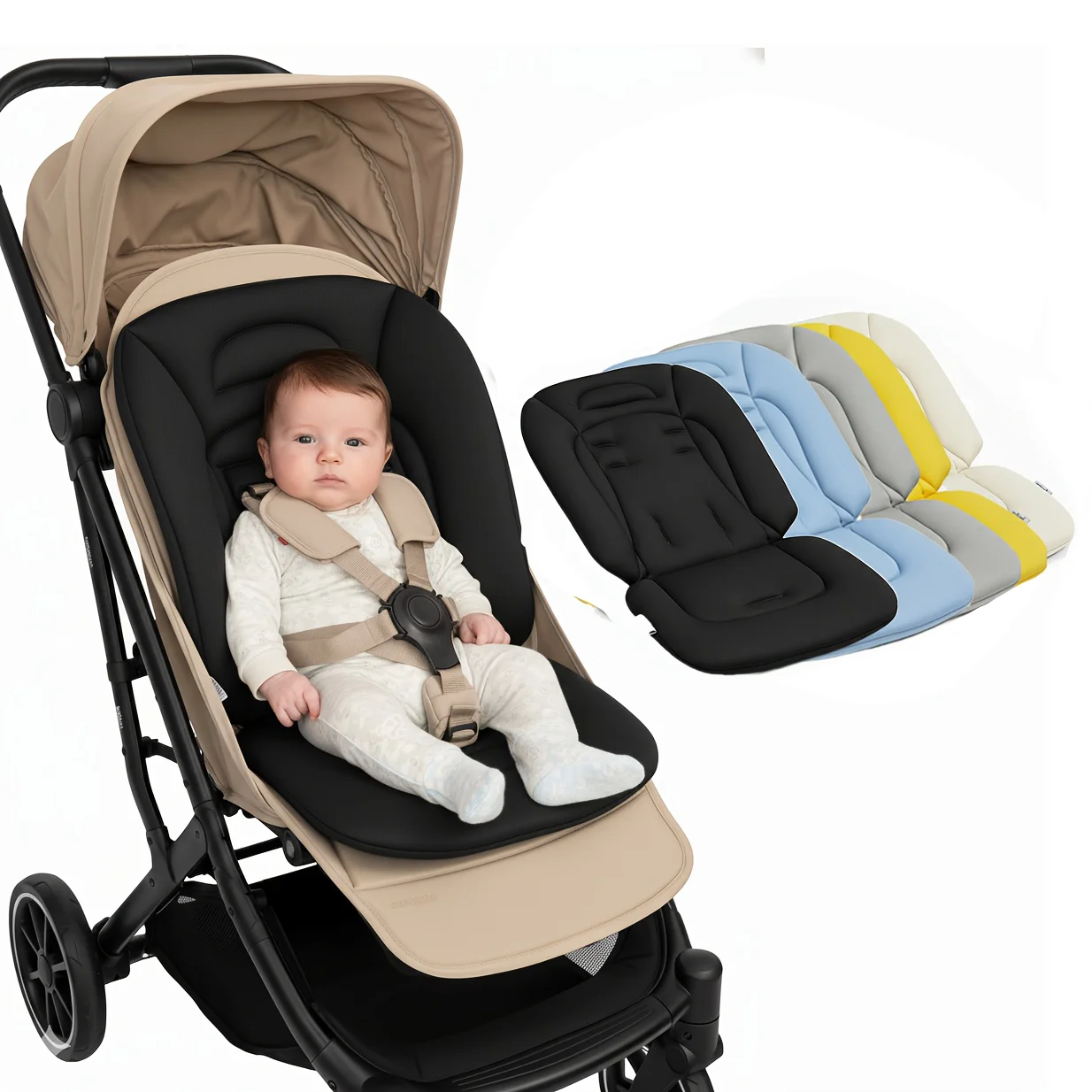 Cozy Thick Stroller Mat for Baby, Non-Slip Warm Seat Cover, Universal Cushion for Pram & Car Seat, Ideal Newborn Shower Gift