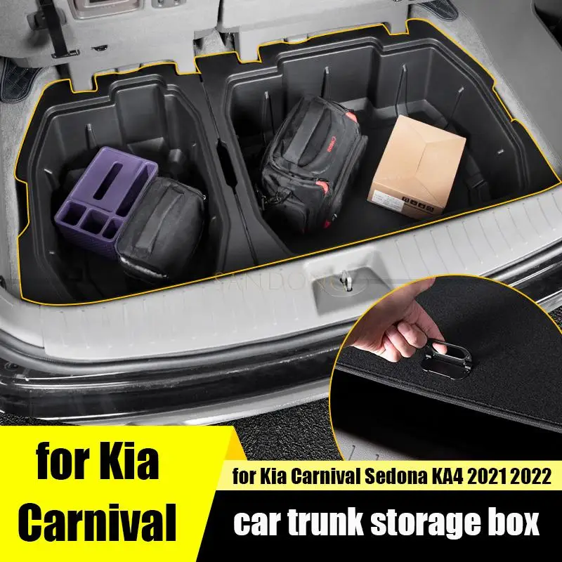 

car tailgate trunk storage storage finishing ABS injection molding storage box for Kia Carnival Sedona KA4 2021 2022