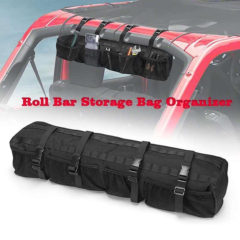 Roll Bar Storage Bag Organizer For 1955-2021 Jeep Wrangler LJ TJ JK JL & Gladiator JT Trunk Polaris Ranger RZR Polaris Rang UTV