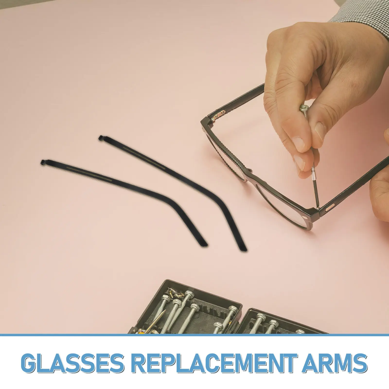 1Pair Metal Eyeglass Replacement Temples Arms Legs Universal Glasses Frame Repair 1.5mm Hole Diameter Replacement Arm Temple