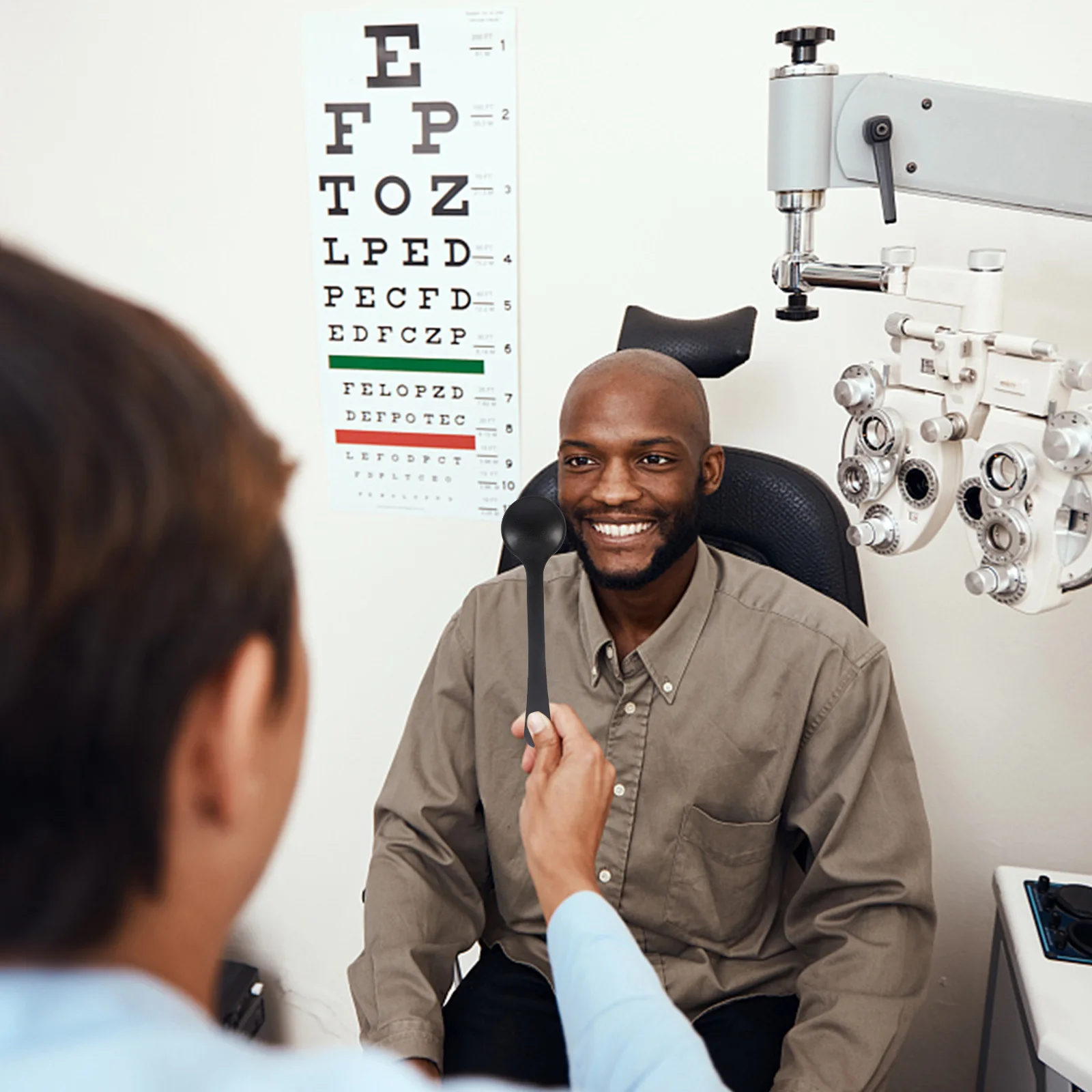 Cuchara oclusora de ojos de plástico, herramienta de prueba de visión portátil para examen ocular, escudo de optometría, placa de protección ocular compacta y duradera, escuela