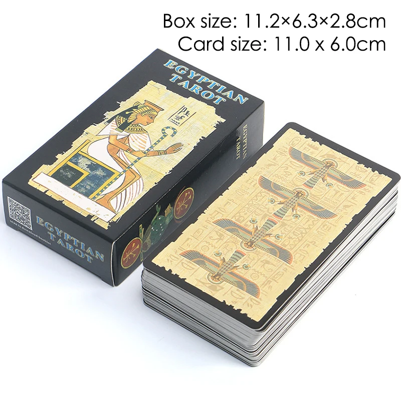 78pcs Egyptian Tarot  Cards Oracle Cards For Divination Fate Tarot Stamping Wear-resistant Board Game Solitaire Divination