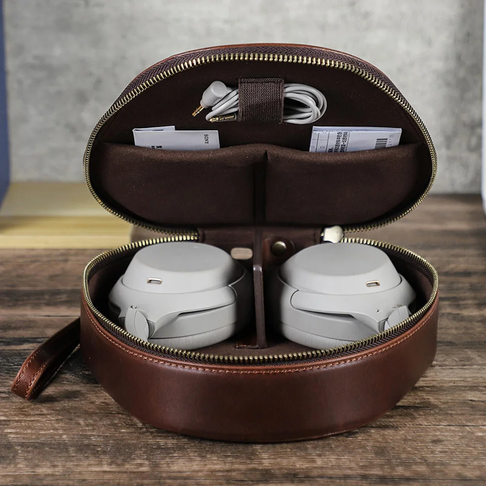 Чехол POYATU из натуральной кожи для Sony WH-1000XM4 WH-1000XM5 WH-1000XM6, сумка для переноски ручной работы из натуральной кожи, сумка-коробка