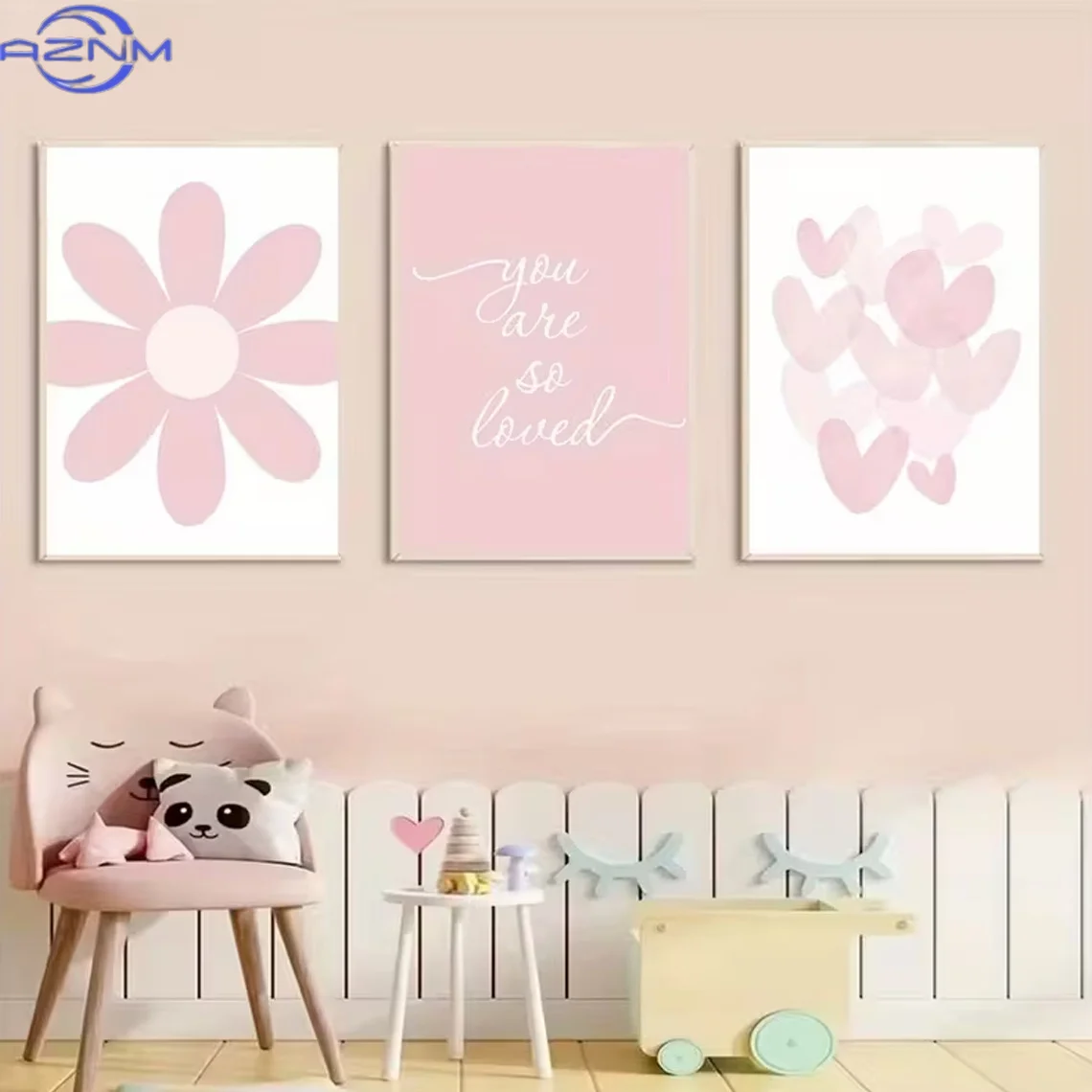 3pcs Set, Wall Decoration, Modern Poster, Blush Flower Prints: Girl's Bedroom Decor Art, Suitable for Living Room Decoration, G