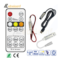 Dual Color LED 5V 12V 48V Dimmer RF Wireless Remote Control DC USB Plug 3 Pin 2700-6500K PWM Controller for CCT 5050 Strip Light