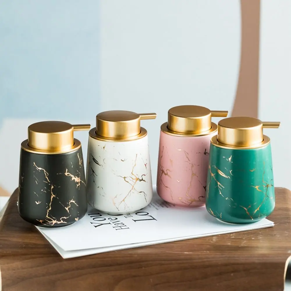 

Ceramic Lotion Soap Bottle Easy To Press Leak-Proof Soap Pump Dispensers Refillable Marble Pattern Cosmetic Container