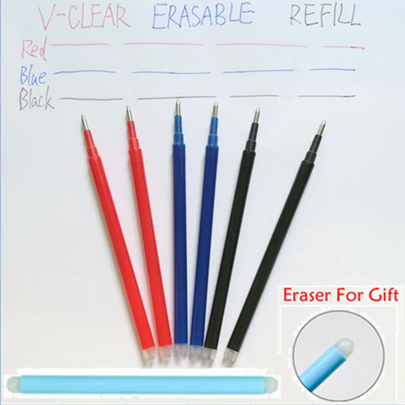 Multicolor Erasable Pen Refill Gel Refill Magic Pen Erasable Refill Stationery Office School Supplies Gifts Blue Black Red Ink