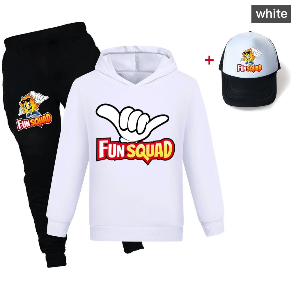 Baby Girls Children Clothes Fun Squad Gaming Toddler Hoodie Sweatshirt+pants+ hat Kids Clothing Boy Casual Sportswear Suit