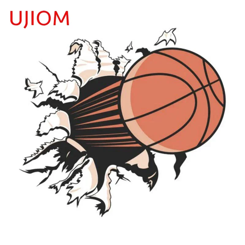 UJIOM tear Basketball design Wall Sticker Vinyl Anime Decal Personality Funny Suitcase Accessories House Cartoon Stickers