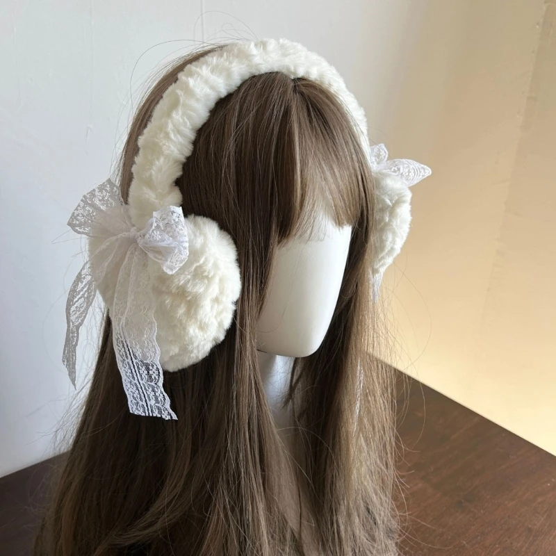 Lovely Winter Earmuff Soft & Warm Ear Covers for Women Teens Girl Furry Plush Ear Protectors Outdoor Activity Ear Muffs