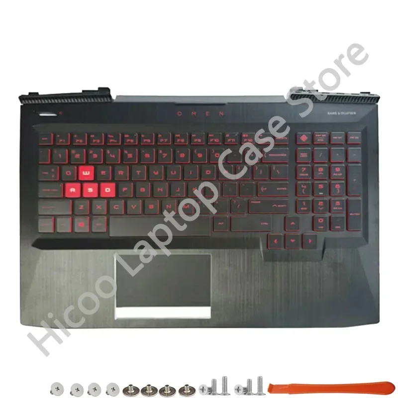 Imagem -04 - Substituição Portátil para hp Omen 15-ce Tpn-q194 Tampa Traseira Lcd Moldura Frontal Descanso de Palma Teclado Tampa Inferior Dobradiça