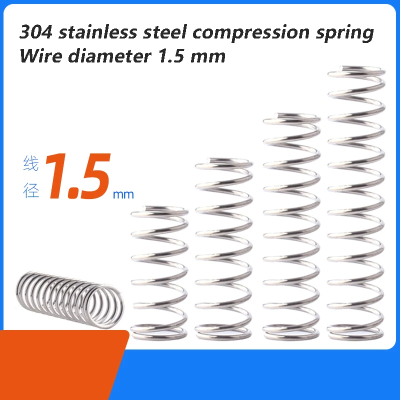 

Diameter 1.5mm 304 Stainless Steel Compression Spring Return Spring OD 10/11/12/13/14/15/16-25mm Length 10 15 20 25-200mm