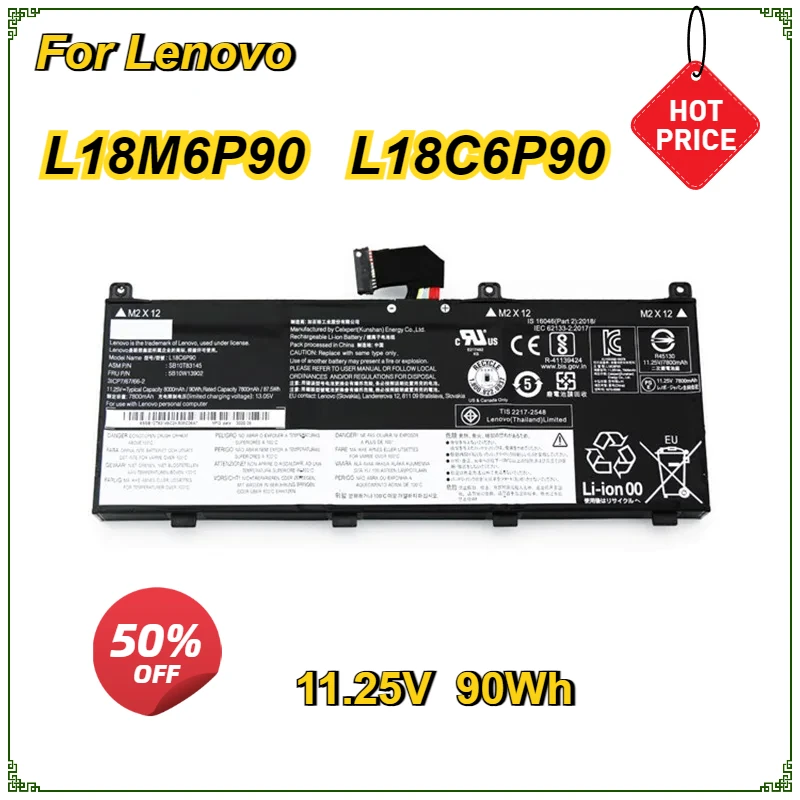 New Laptop Battery for Lenovo Thinkpad P53 L18M6P90 SB10K97665 L18C6P90 11.25V 90Wh