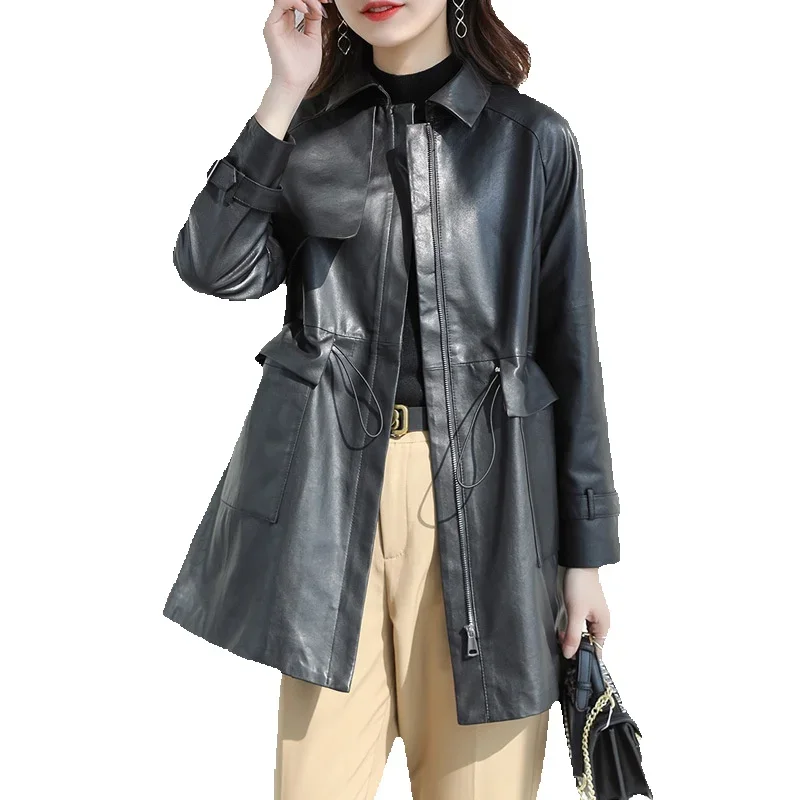 New Sheepskin Genuine Leather Clothing Fashionable And Stretching Windbreaker Style Genuine Leather Clothing