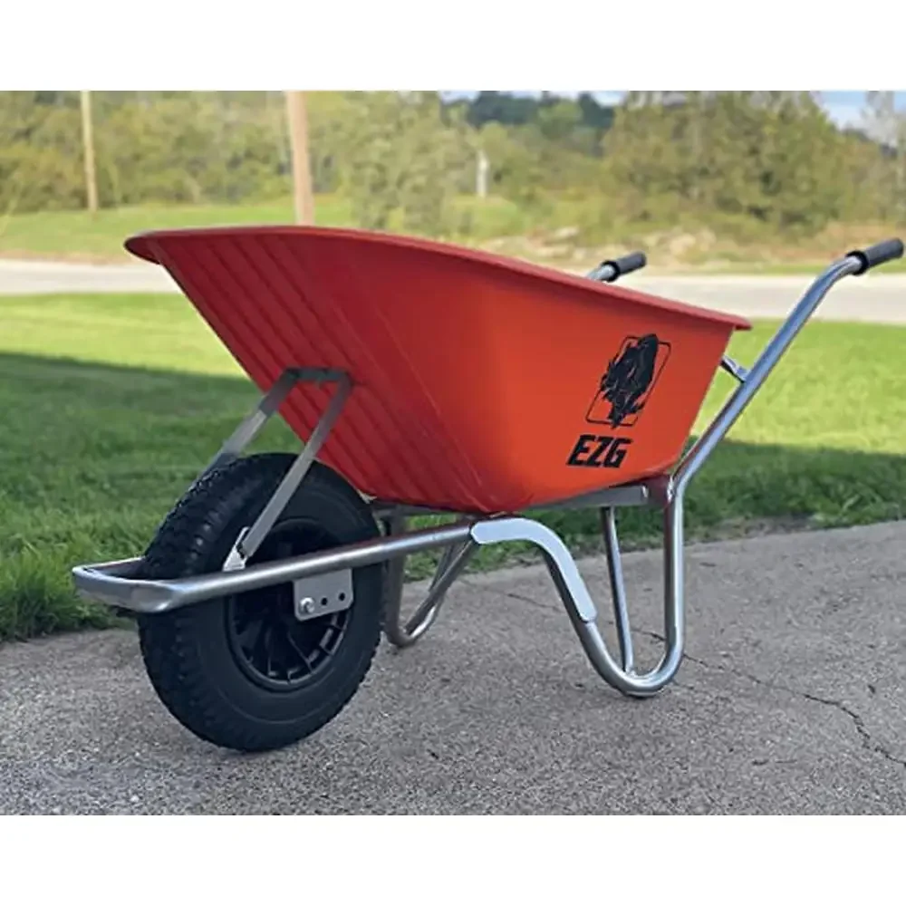 Heavy-Duty Set of 4 6 cu. ft Wheelbarrows 800 lb Capacity Durable HDPE Tray Precision Bearing System 16