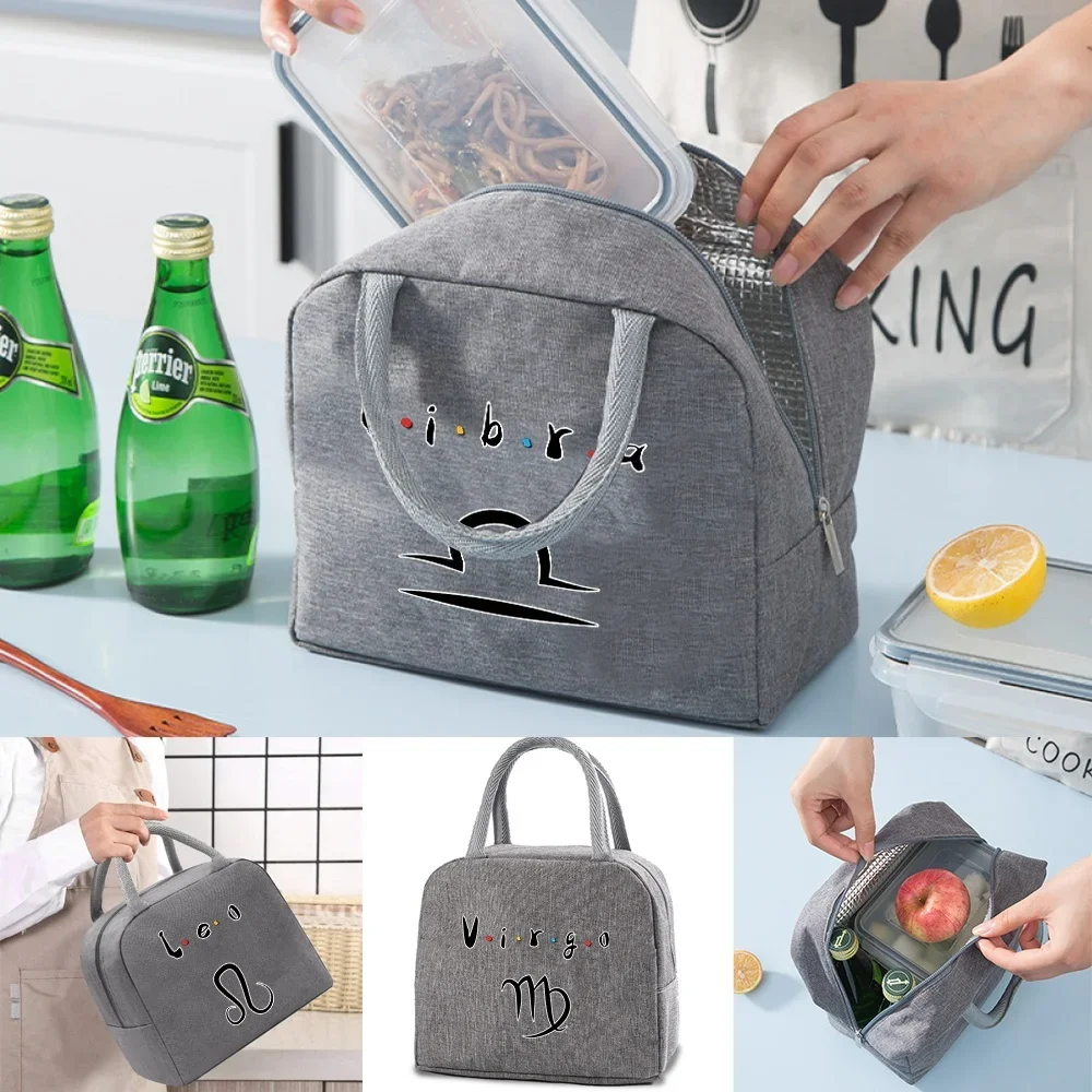 Handheld Bento Bag with Front Pocket, Portable Food Storage Pouch for Commute & School