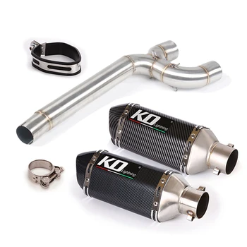 Slip-on motorcycle exhaust system mid pipe joint 51mm includes DB killer for Yamaha FZ6 FZ6N FZ6S 2004-2011 2005 2006 2007 2008