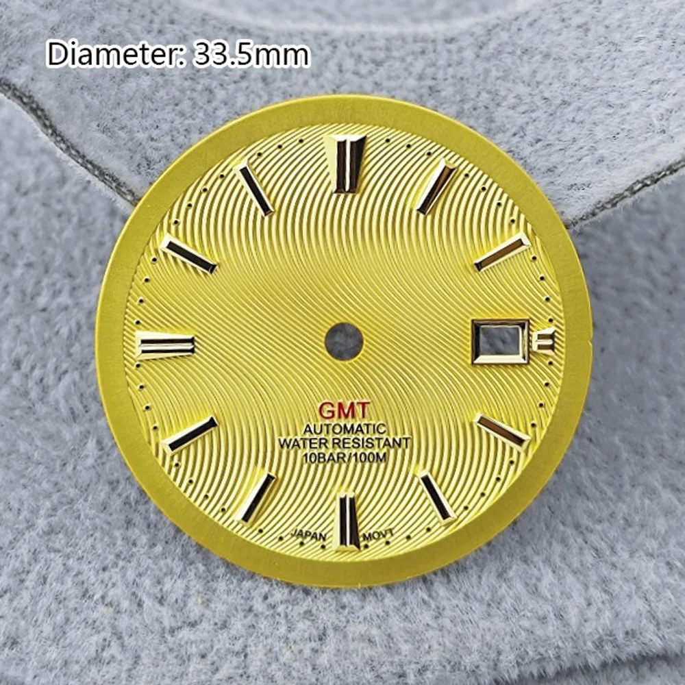 33.5 مللي متر NH34 الطلب الأخضر الأزرق الأصفر تموج الماء GMT الطلب NH34 مناسبة لليابان NH34 ساعة يد تعمل بالحركة الأوتوماتيكية الملحقات