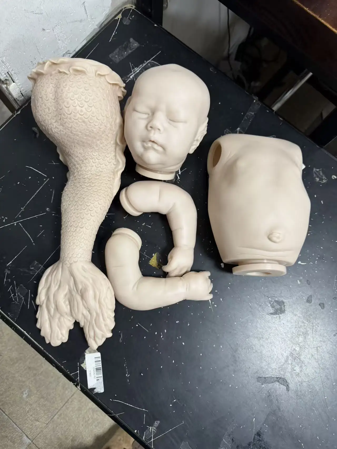 

Набор для творчества, 25 дюймов, Кукла Реборн, набор Rhynn Merbaby, реалистичный (полный корпус клея + полный клей, рыбный хвост + руки)