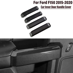 4PCS New Carbon Fiber Pattern Car Inner Door Handle Cover Trim Protector For Ford F150 2015-2020Interior Accessories