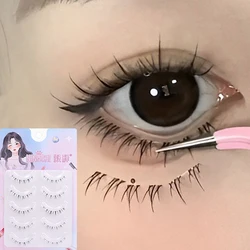 5 Pairs Natural Lower Eyelashes Manga Transparent Band Wispy Cross Under Bottom Eyelash Soft Fluffly Lash Extension Makeup Tools