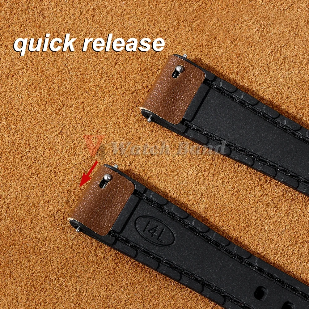 Real Animal Leather + Silicone Watch Strap Ultra-thin Wristbelt 10mm 12mm 14mm 16mm Slim Watch Band for Women Lolarose with Tool
