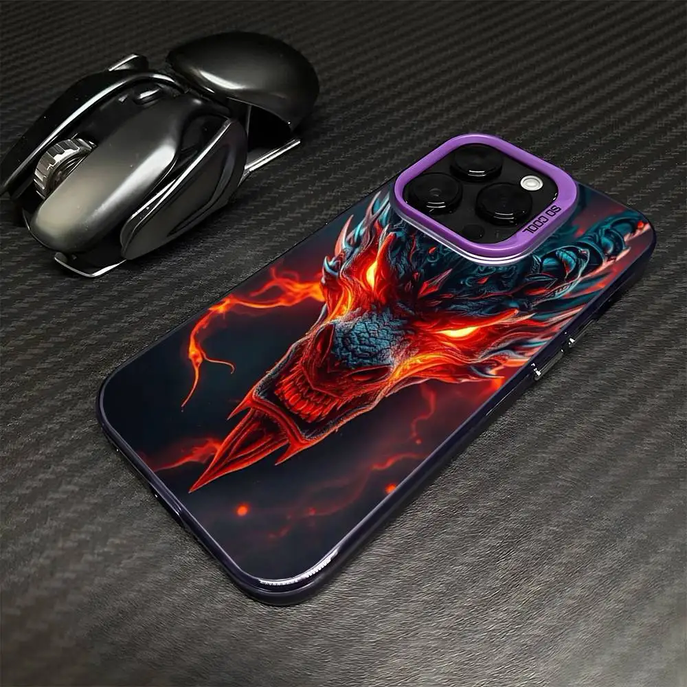 Dragon  Phone Case For iPhone17,16,15,14,13,12,11 Plus,Pro Max Purple Matte Shockproof Cover
