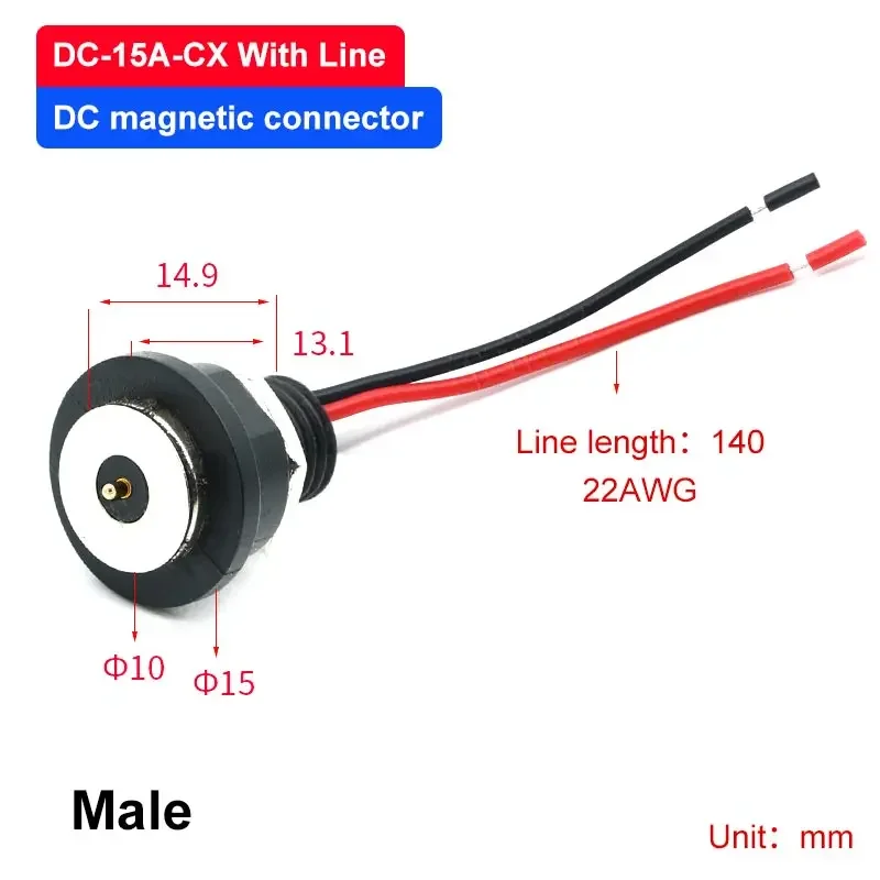 DC-15A-CX met Lijn Magnetische Connector Draad Waterdichte Terminals 1.2M Opladen Netsnoer Magnetische Contacten Man Vrouw Plug