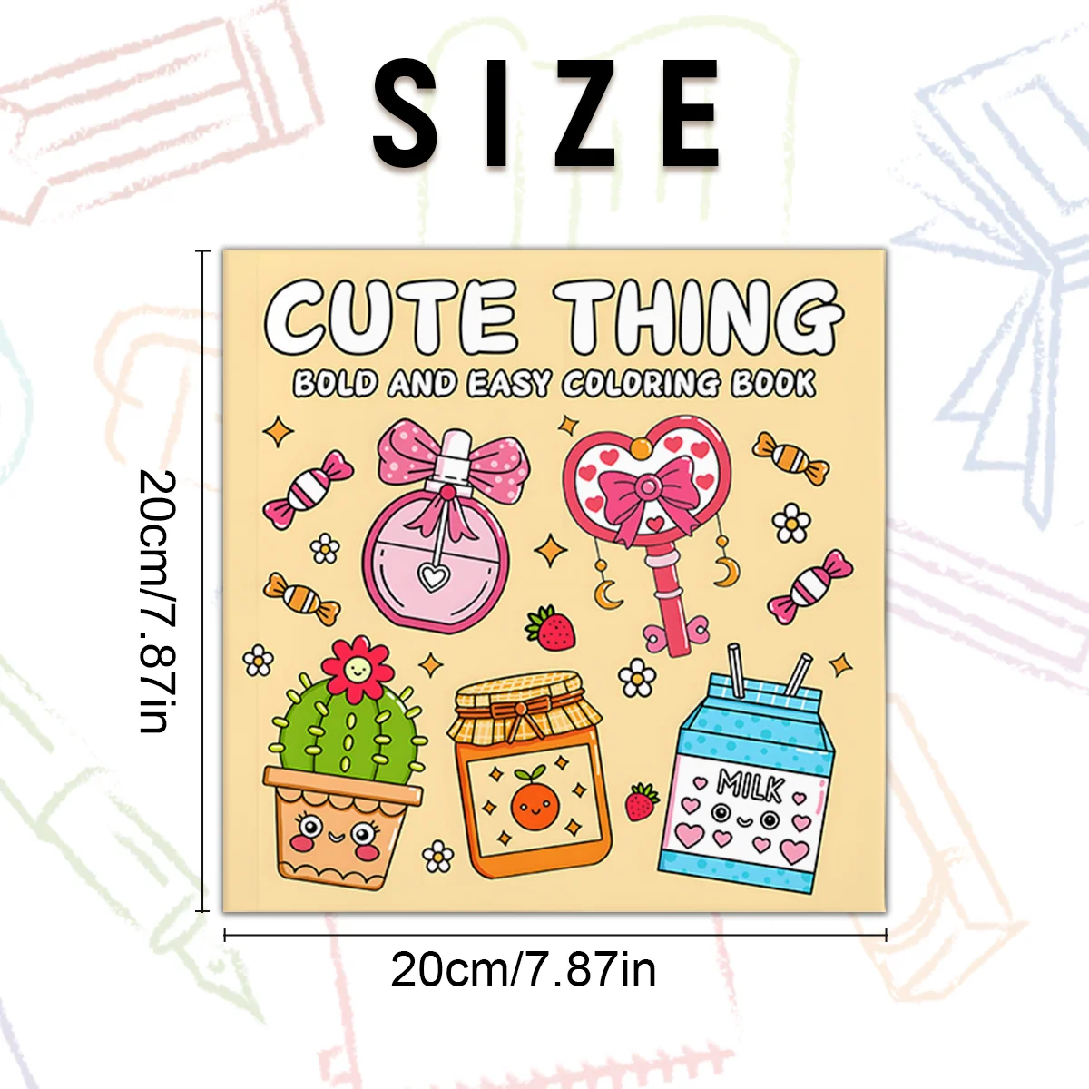 Luxury 24-Page Coloring Book - 7.8x7.8 Inch Picture Book for Teens and Adults, Perfect for Valentine's Day, Christmas, Halloween