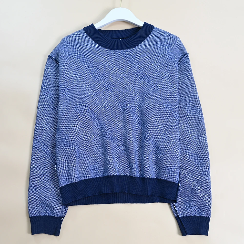 

Новый вязаный длинный свитер из смеси хлопка Sle ex Ne, цветной тканый свитер с буквами, повседневный удобный трикотаж