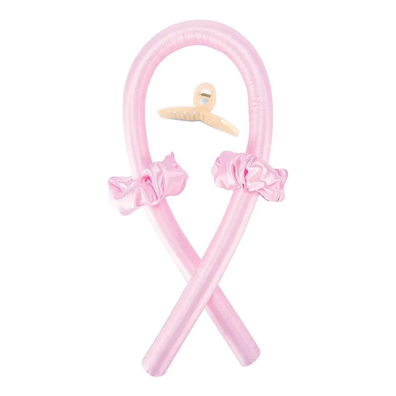 4Pcs Heatless Curling Rod Headband, Styling Kit with Hair Clip，Ribbon Rollers，
