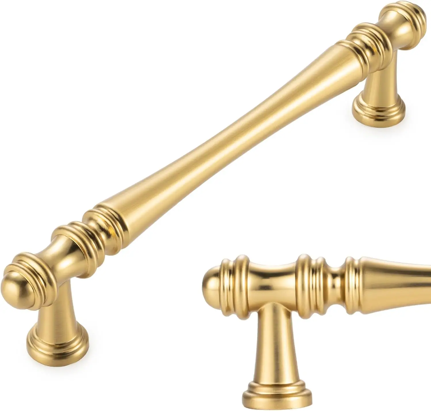 30 five inch brushed gold cabinet pulls solid metal hardware for kitchen dresser bathroom