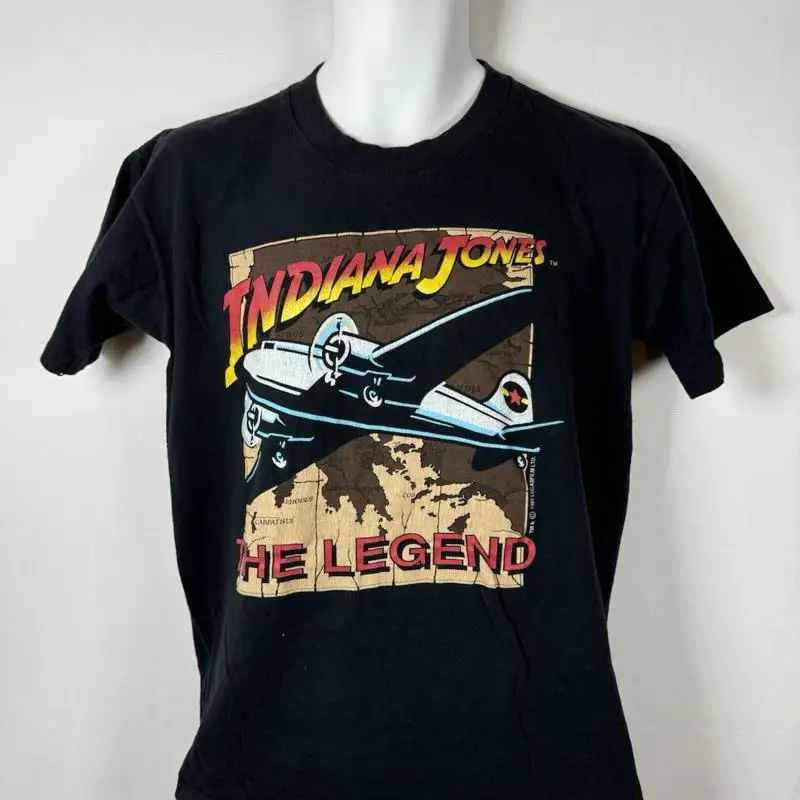 

Винтажная черная футболка Indiana Jones The Legend 1989 года, промо, США, размер M
