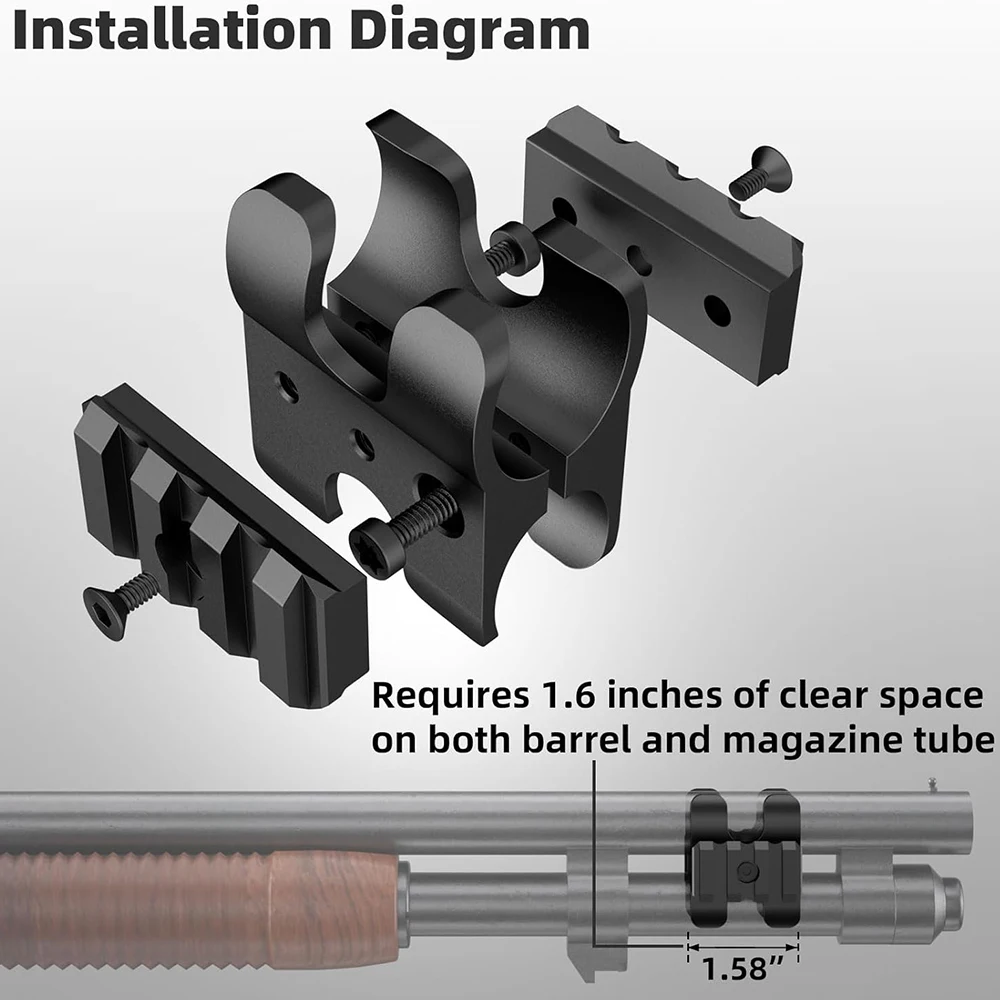 Soporte táctico Picatinny QD para linterna giratoria de escopeta - imagen 2