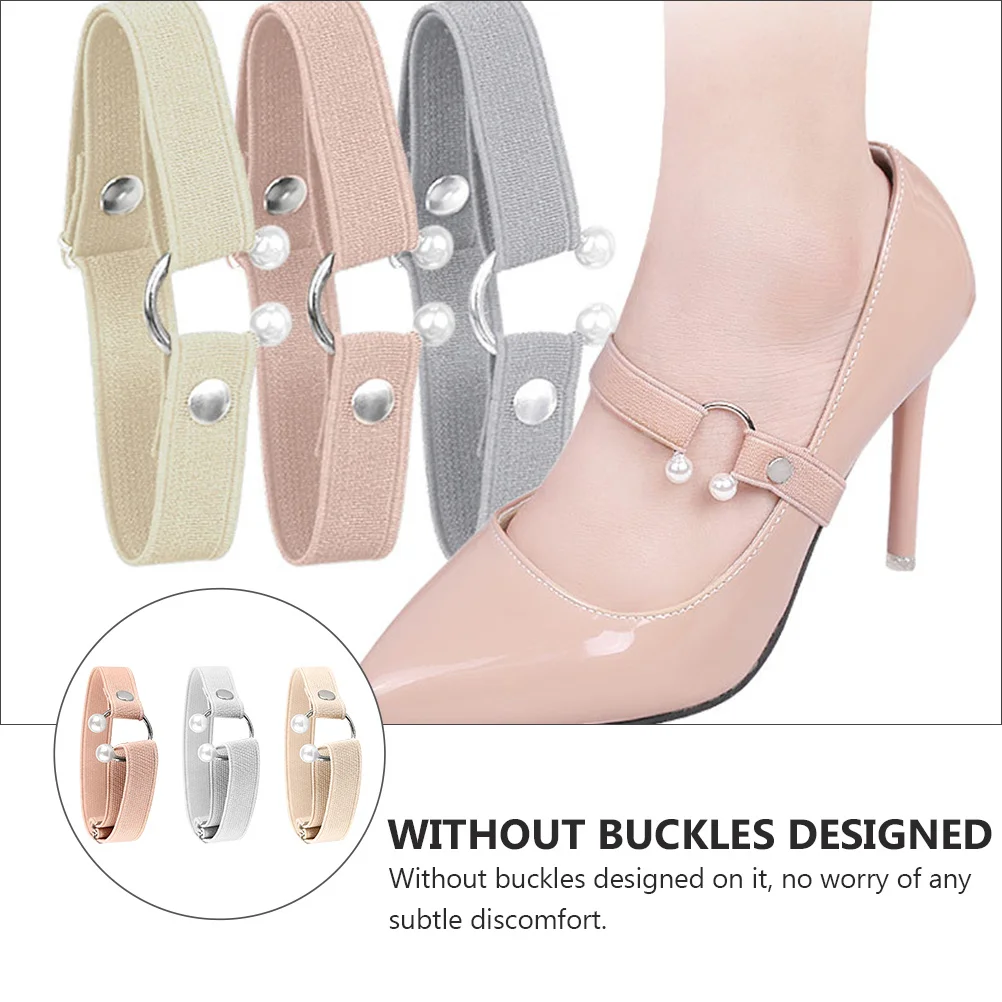 

3pcs Anti Loose Heel Straps For Women Adjustable Elastic Shoe Bands High Heel Slippage Solution Detachable Shoelace