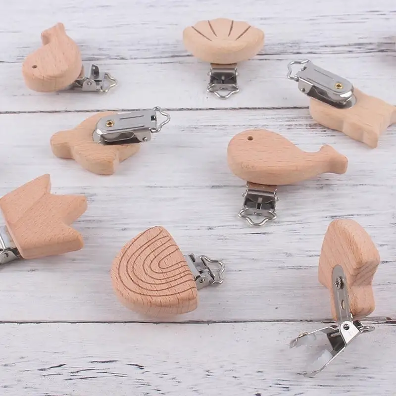 

96GC Деревянные зажимы с примерями детская подвеска клип для младенца младенца застежки -соски аксессуаров для прорезы