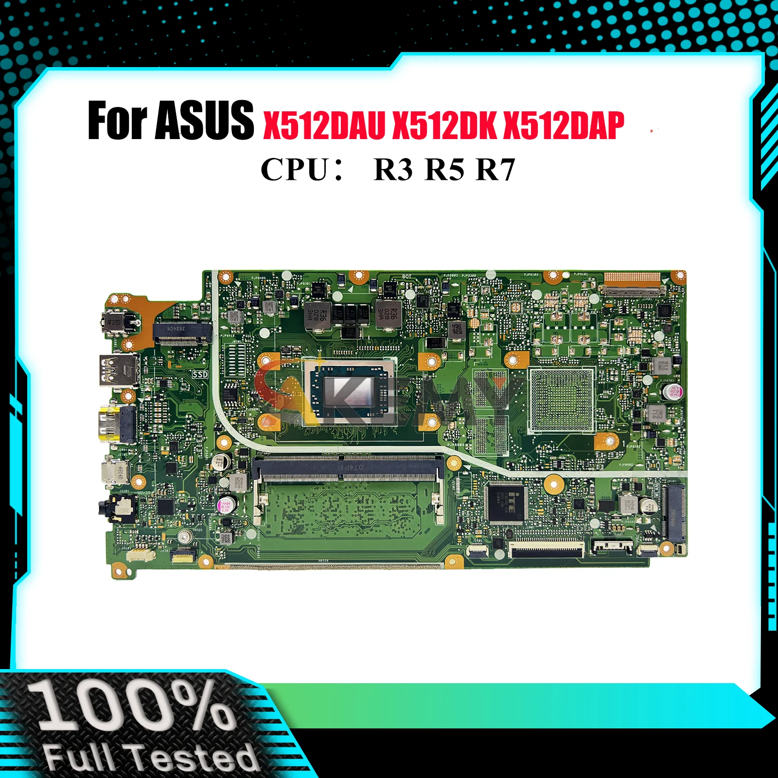 

X512DAU Материнская плата для ноутбука ASUS VivoBook V5000d M512D X512D M5050D X512DAP X512DK X512DA F512D Материнская плата с процессором R3 R5 R7