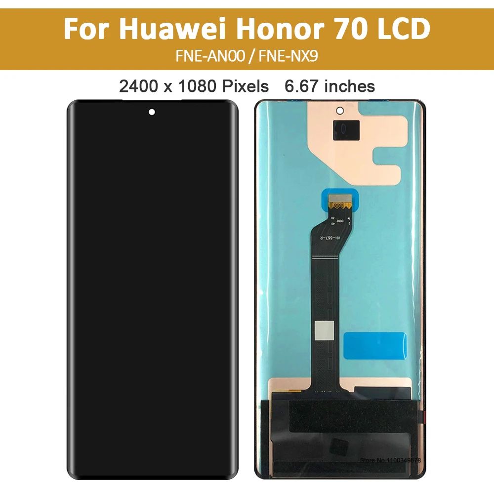 Imagem -02 - Original Oled Lcd Display Touch Screen Digitizer Assembly Peças de Reparo para Huawei Honor 70 Fne-an00 Honor 70 Fne-nx9 667