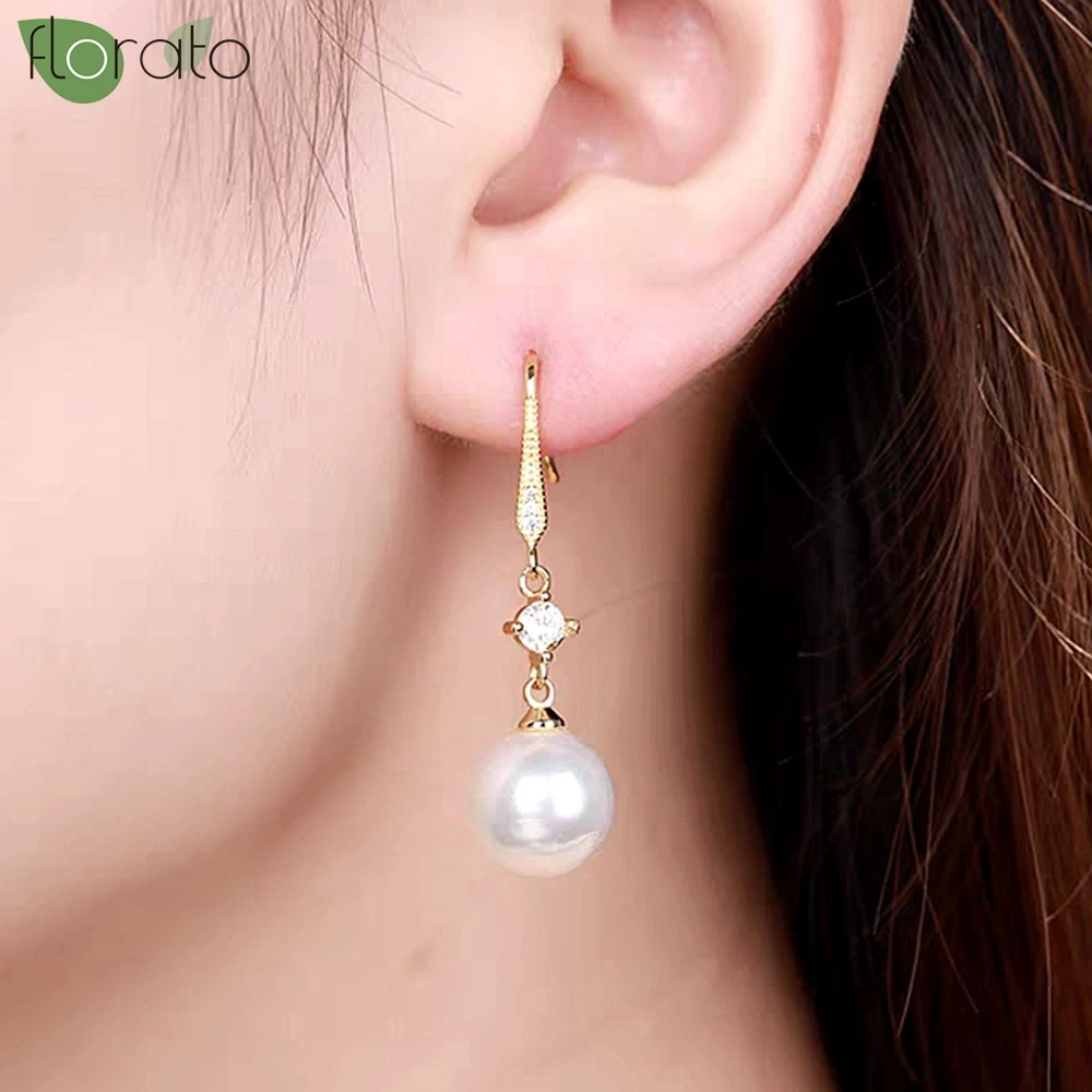 

925 Sterling Silver Needle Trend Simulation Pearl Long Earrings Women's Wedding Pendant Earrings Fashion 2025 New Korean Jewelry
