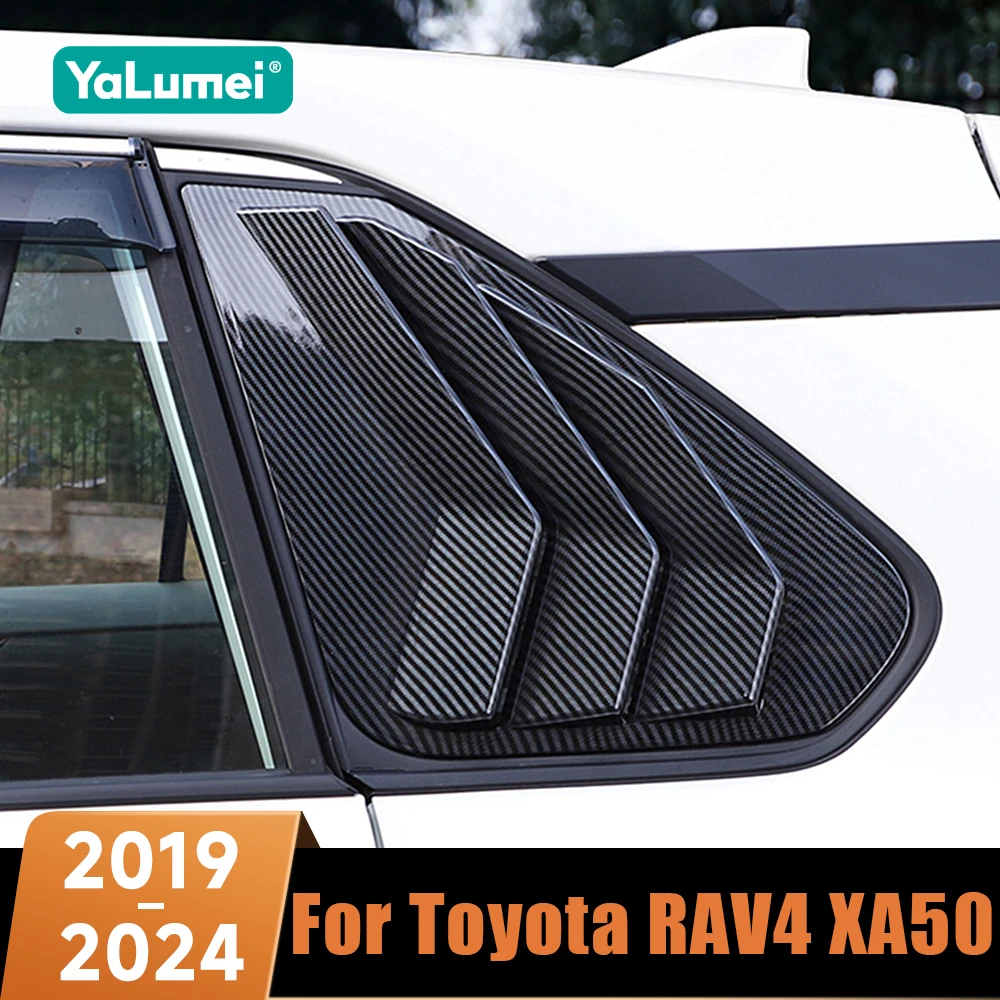 

For Toyota RAV4 XA50 2019 2020 2021 2022 2023 2024 Hybrid Car Rear Window Louvers Air Vent Scoop Shade Cover Blinds Trim Sticker