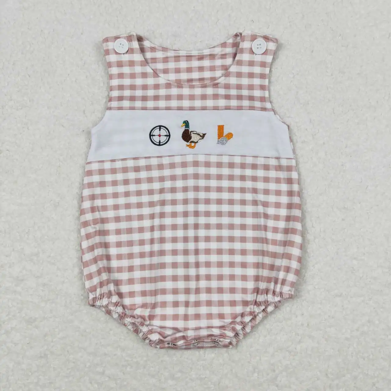 

SR1009 Baby Boys Summer Toddler Clothes Sleeveless Embroidery Print Kids Boutique Romper