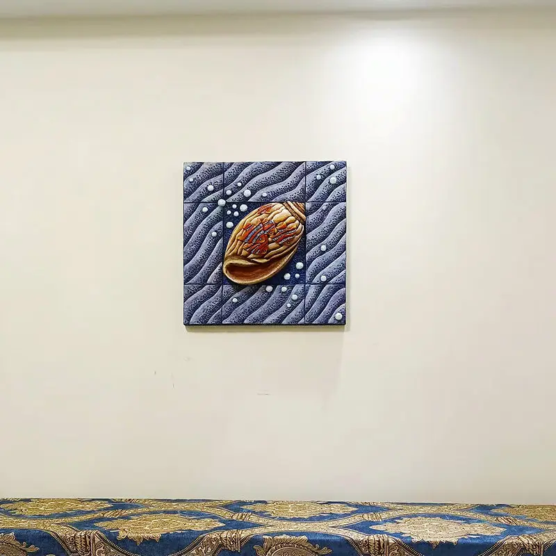 Painted relief decorative painting fish pattern conch new house home wall decorative art pendant gift