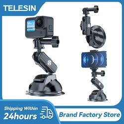 Telesin Autotelefon halter Saugnapf 360 ° einstellbar Standard adapter für gopro 12 insta360 osmo action sjcam Handy