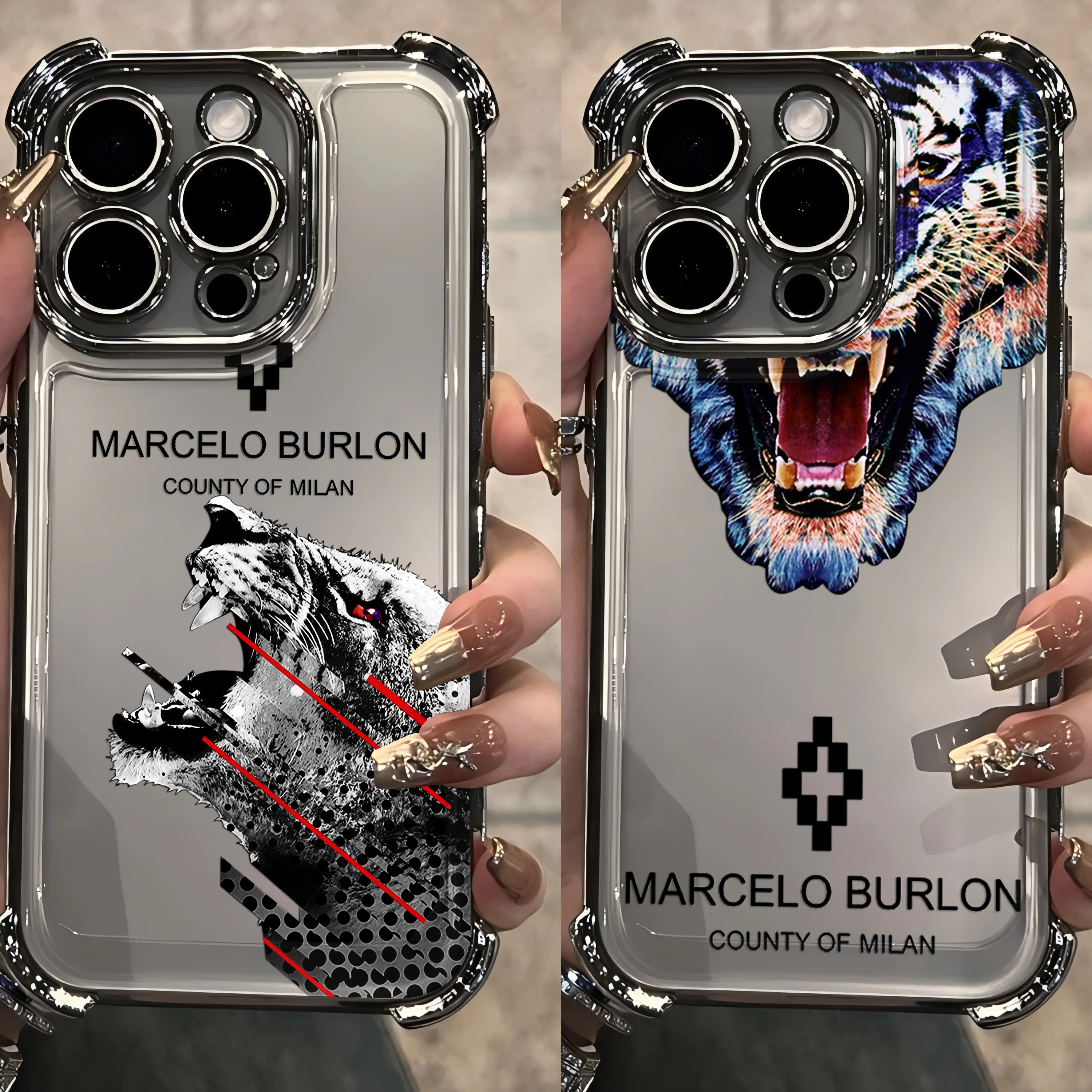 แฟชั่นBurlonsชุบสําหรับออกแบบ-Marceloes Samsung S25 S24 S23 S22 S21 S20 FE Note20 Plus Ultra 4G 5G Anti Fallถุงลมนิรภัย