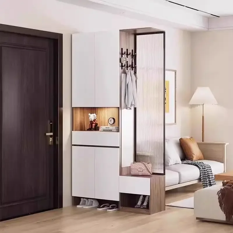 Minimalist entrance cabinet, shoe cabinet, integrated partition into the living room, coat cabinet, full-length
