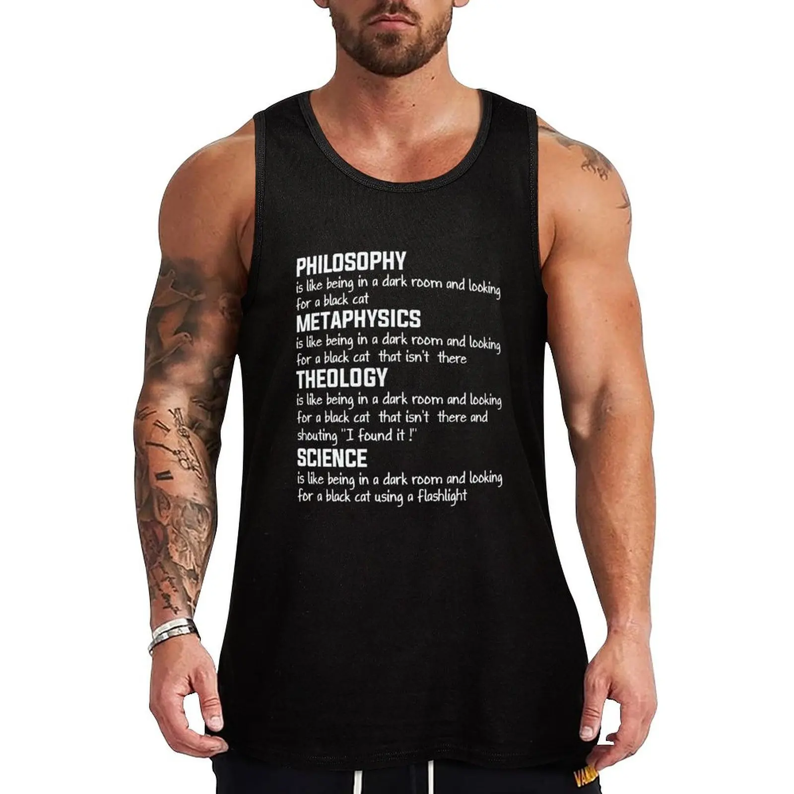Camiseta sin mangas divertida con estampado de ciencia, filosofía, metafísica y teología, camiseta informal urbana sin mangas