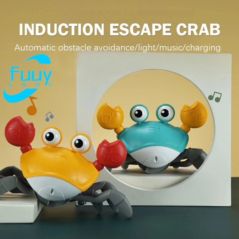 Induction Crawling Escape Crab Automatic Obstacle Avoidance Crab Electric Luminous Music Toys Rechargeable Musical Children Toys