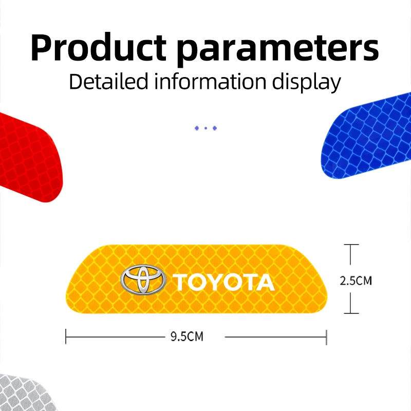 4 قطعة باب السيارة تحذير السلامة ملصق عاكس علامة مائي لتويوتا بريوس برادو أفينسيس فيرسو سيينا أفالون كامري فورتشنر TRD