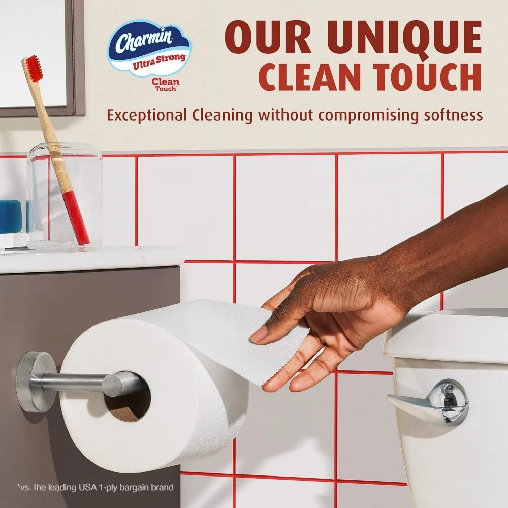 Papier toilette ultra fort au toucher propre, 24 méga rouleaux familiaux = 120 rouleaux réguliers