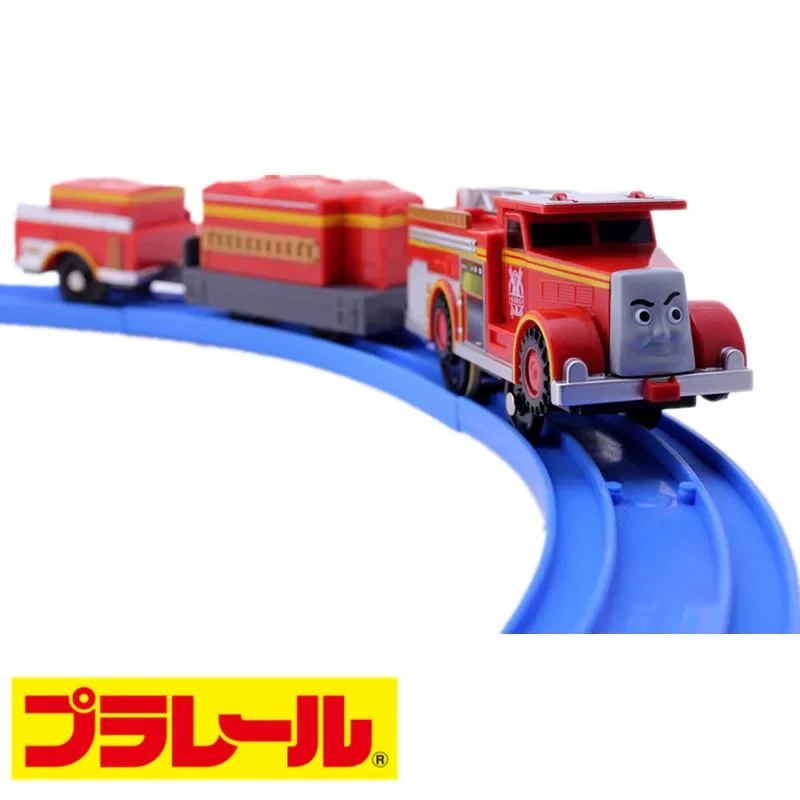 TAKARA TOMY 1:64 modelo de pista Thomas Train TS19 motor de bombeiros, brinquedo educativo infantil, perfeito para presentes de feriado aos amigos.